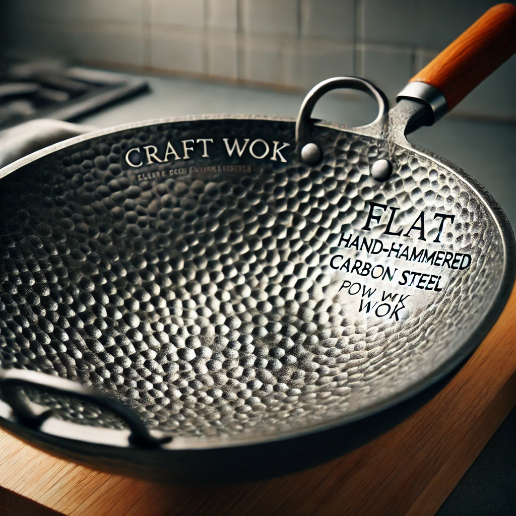 Craft Wok Flat Hand-Hammered Carbon Steel Pow Wok