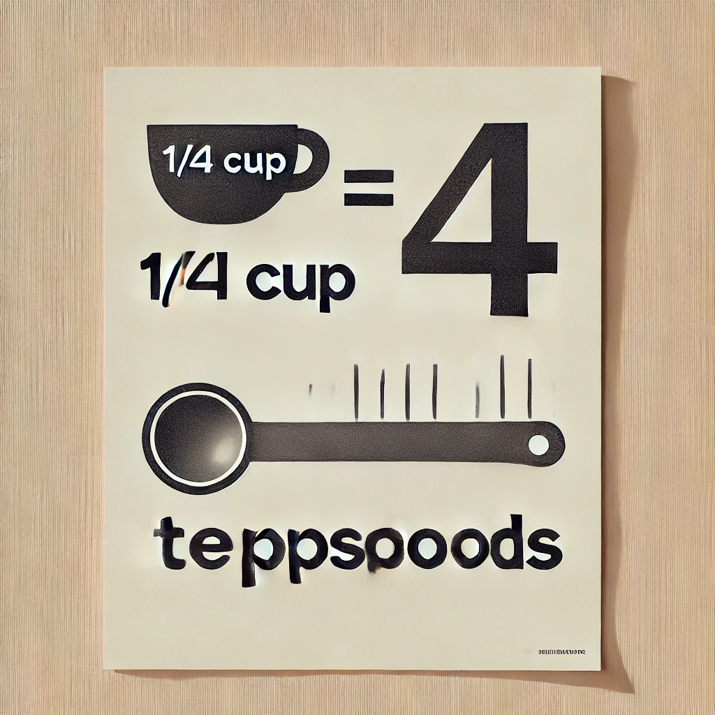 how many tbsp in 1/4 cup