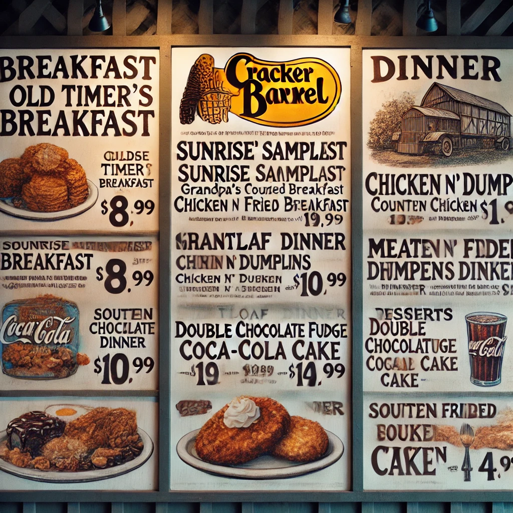 cracker barrel menu with prices