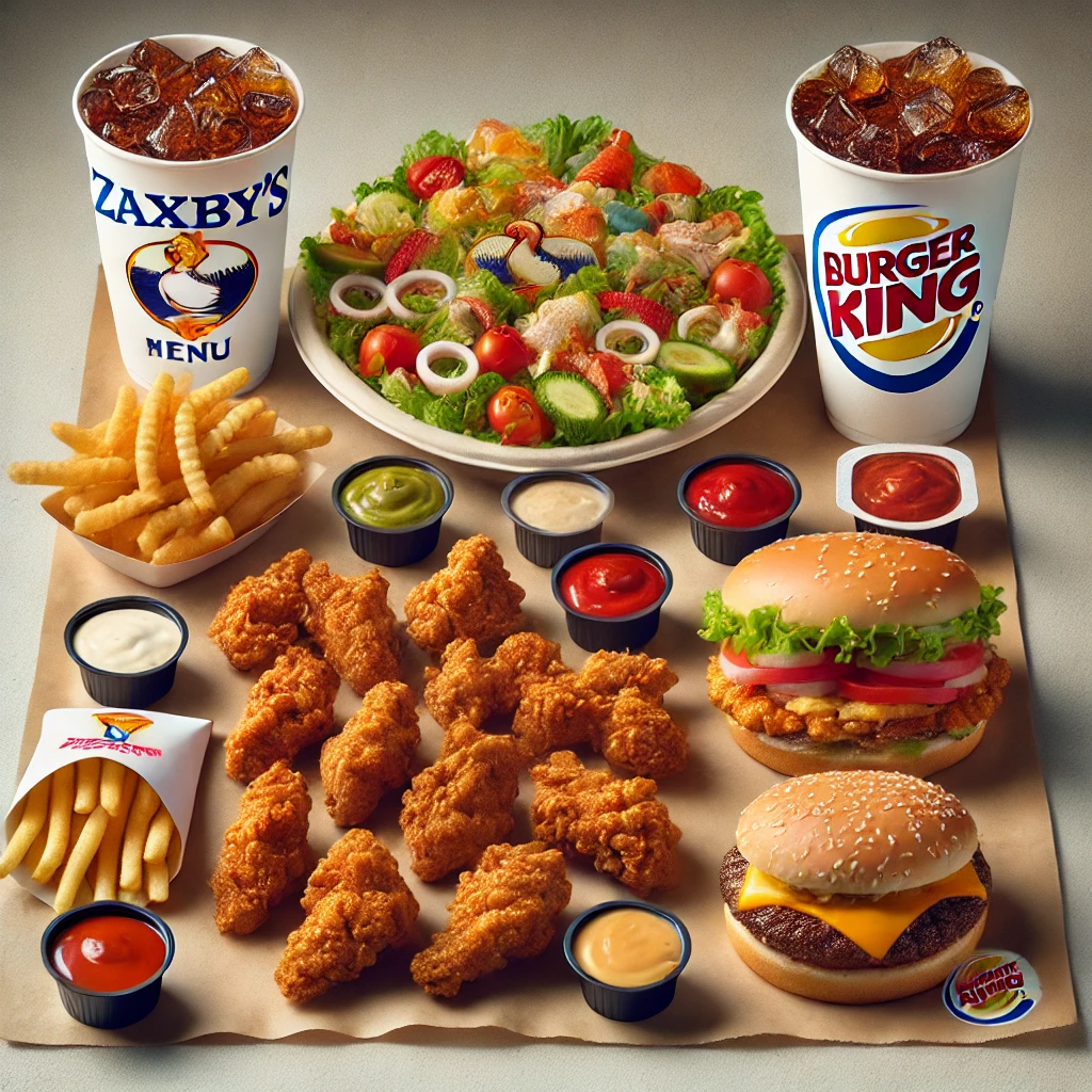 zaxbys menu vs burger king menu