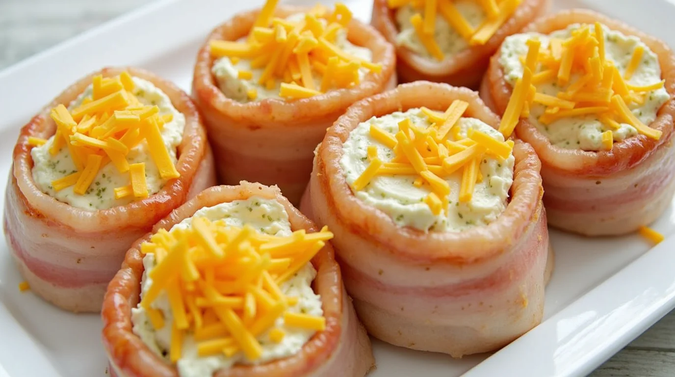 cream cheese filled chicken wrapped in bacon