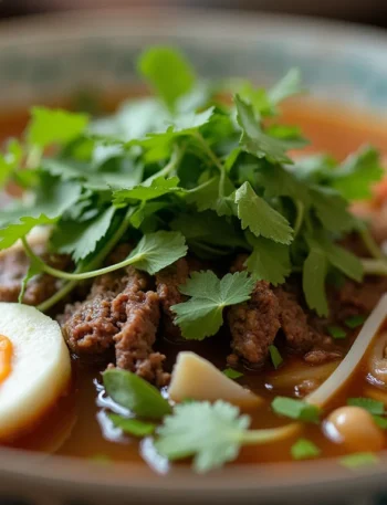 Vietnamese Pho with culantro soup
