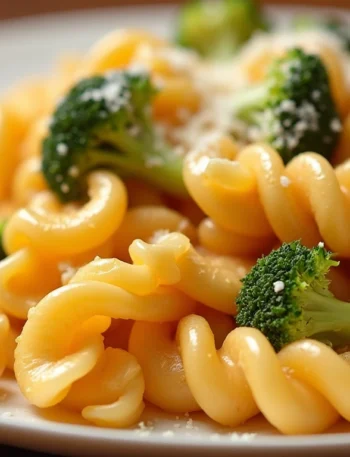 Cheddar Broccoli corkscrew pasta