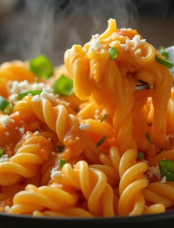 Buffalo Chicken Cheddar corkscrew pasta
