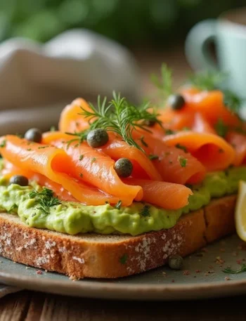 Smoked Salmon & Avocado Toast High Protein Breakfast