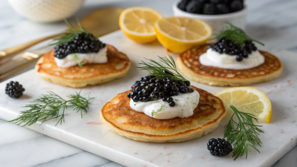 Classic beluga caviar Service with Blinis 11
