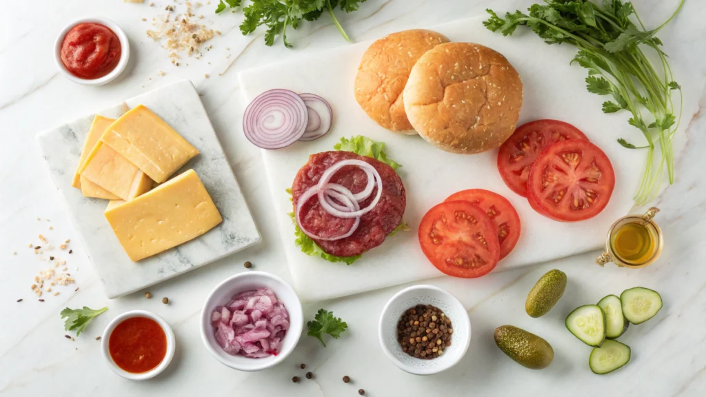 Colby Jack Cheese Stuffed Burgers ingredients