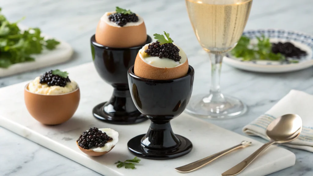 Soft-Boiled Eggs with Beluga Caviar