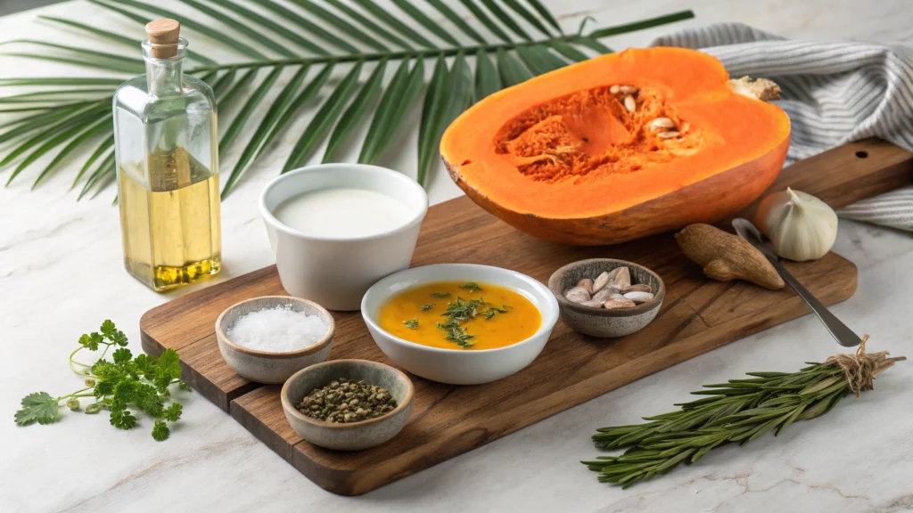 Crema de Calabaza y Coco ingredients