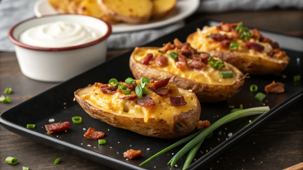 Loaded Potato Skins and Colby Jack Cheese