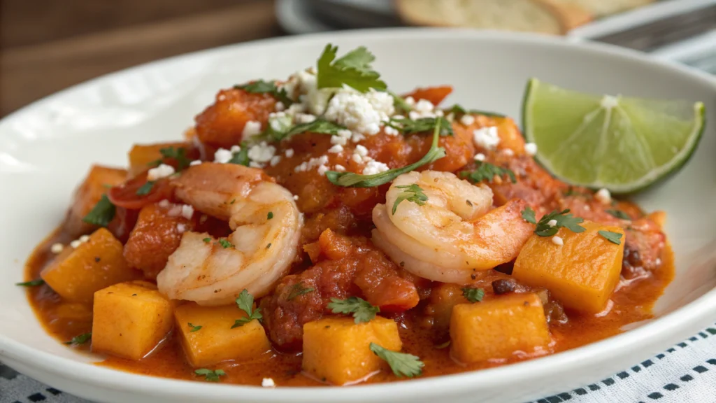 Calabaza con Camarones