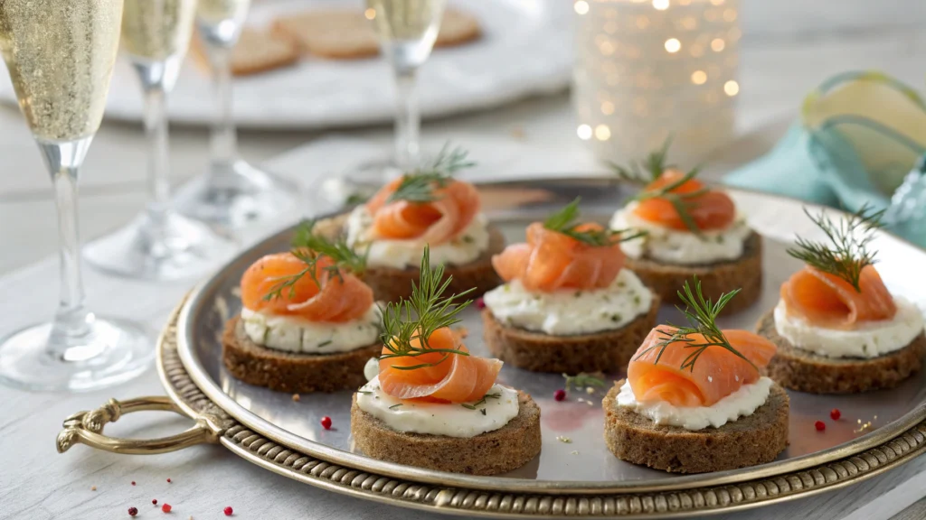 Smoked Salmon beluga caviar Canapés