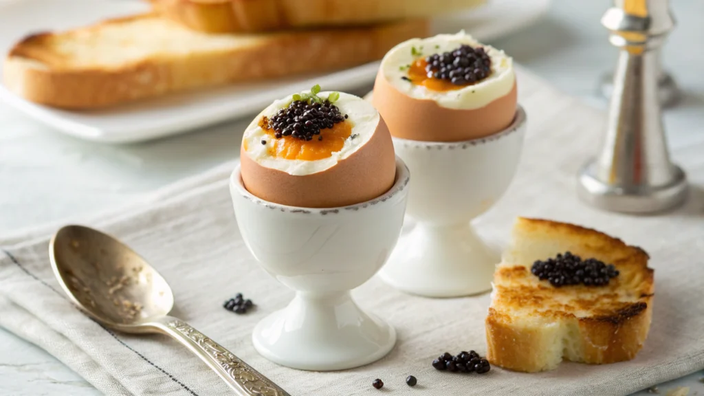 Soft-Boiled Eggs with Beluga Caviar 33