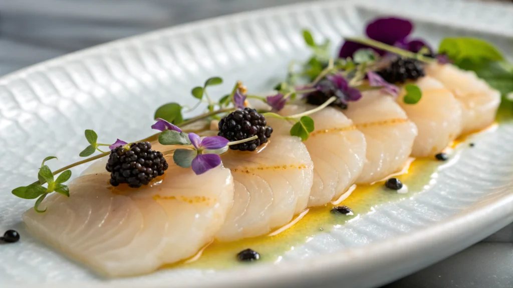 Scallop Crudo with Beluga Caviar and Yuzu 1
