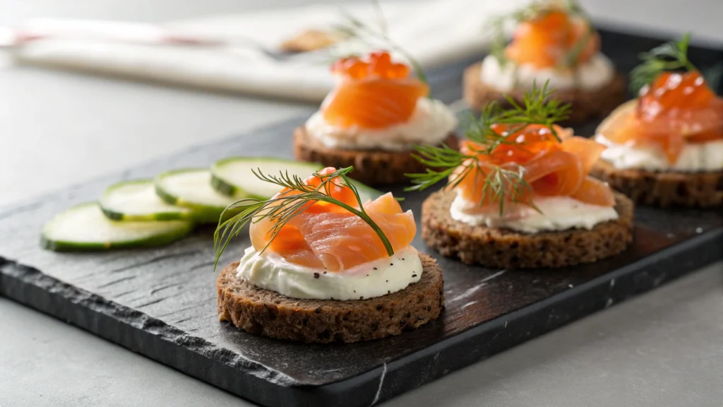 Smoked Salmon beluga caviar Canapés 44