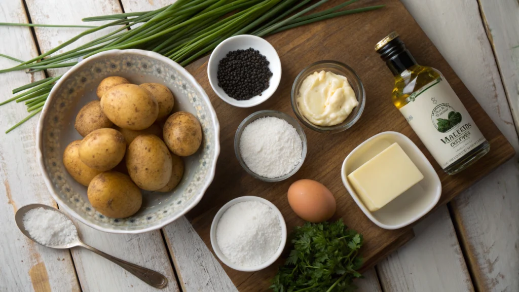 Mini Potato Cakes with Beluga Caviar ingredients