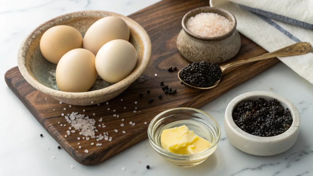 Soft-Boiled Eggs with Beluga Caviar ingredients