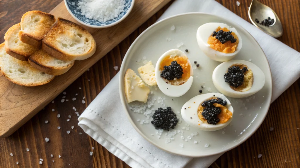 Soft-Boiled Eggs with Beluga Caviar 11