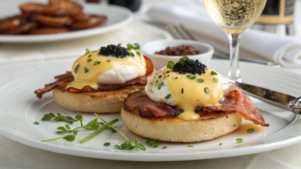 Eggs Benedict with Caviar Hollandaise recipe