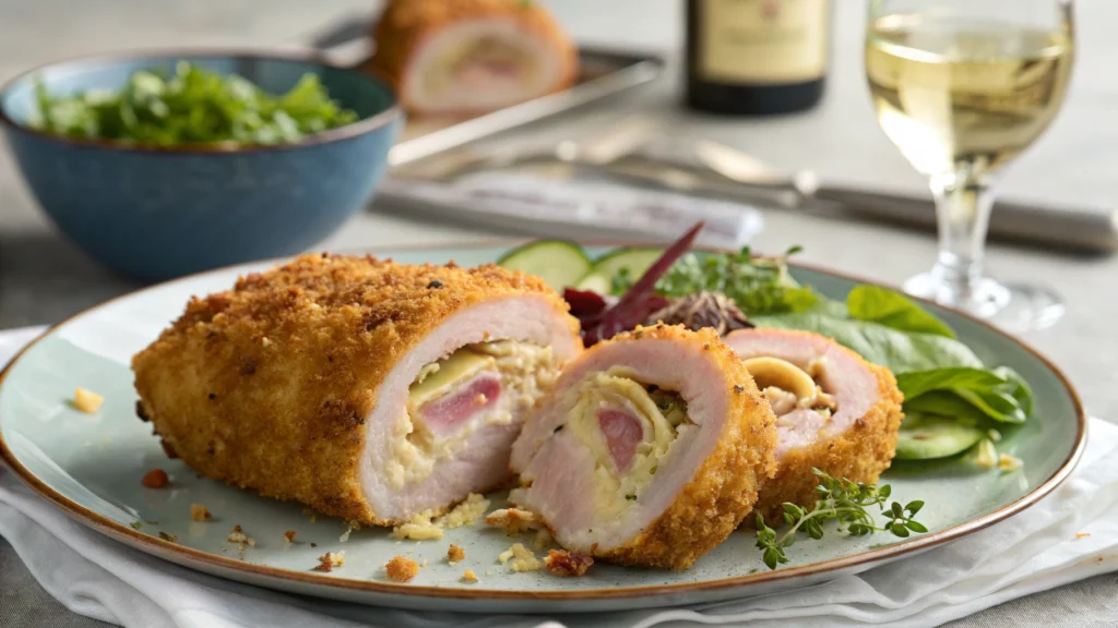 Chicken Cordon Bleu with gruyere cheese