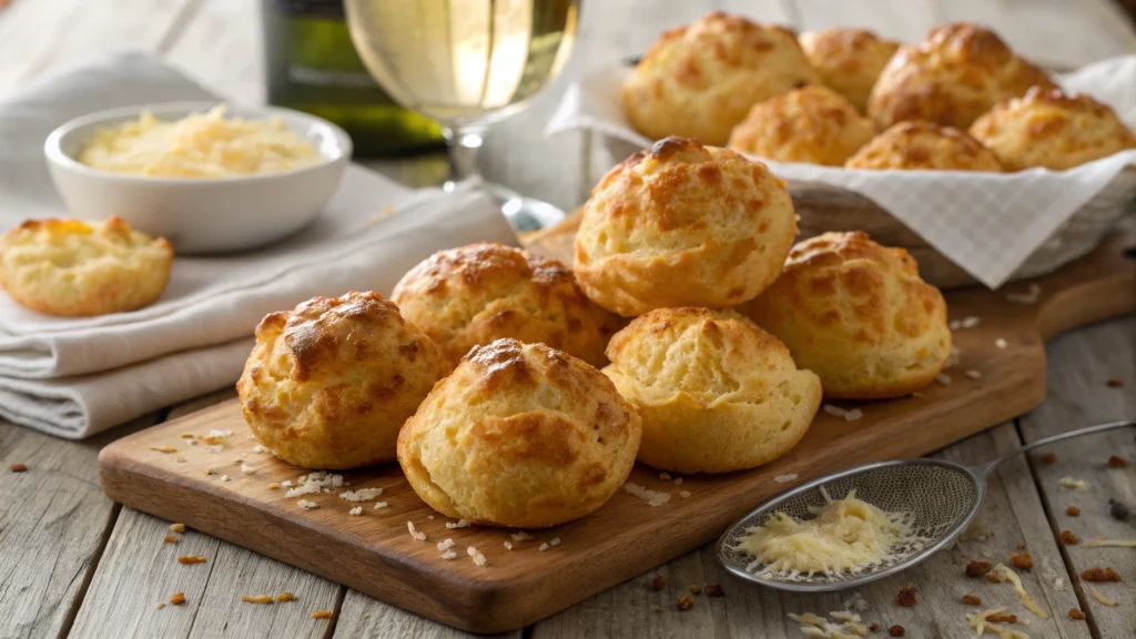 French Gougères & gruyere cheese