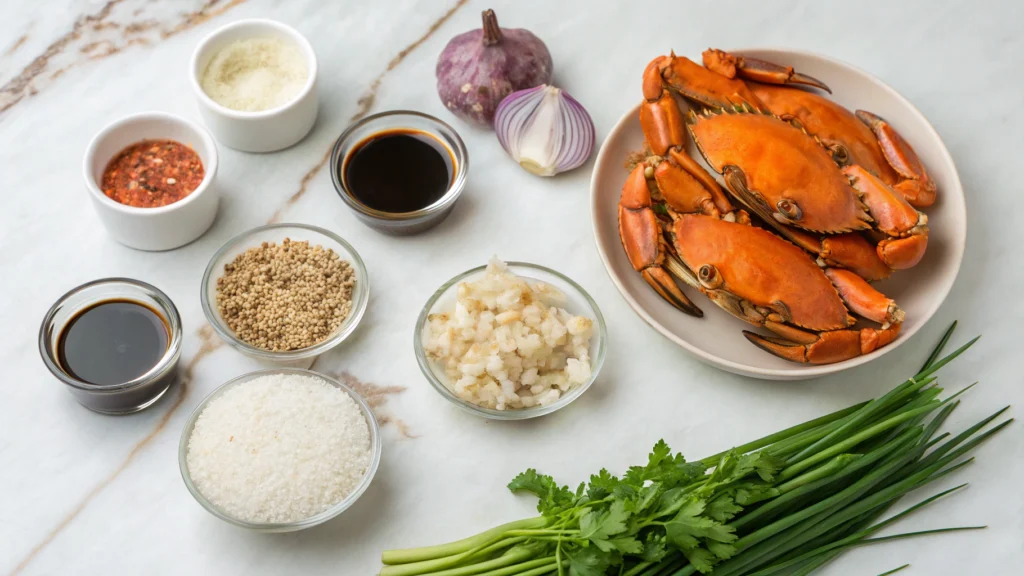 Singaporean White Pepper Crab recipe ingredients