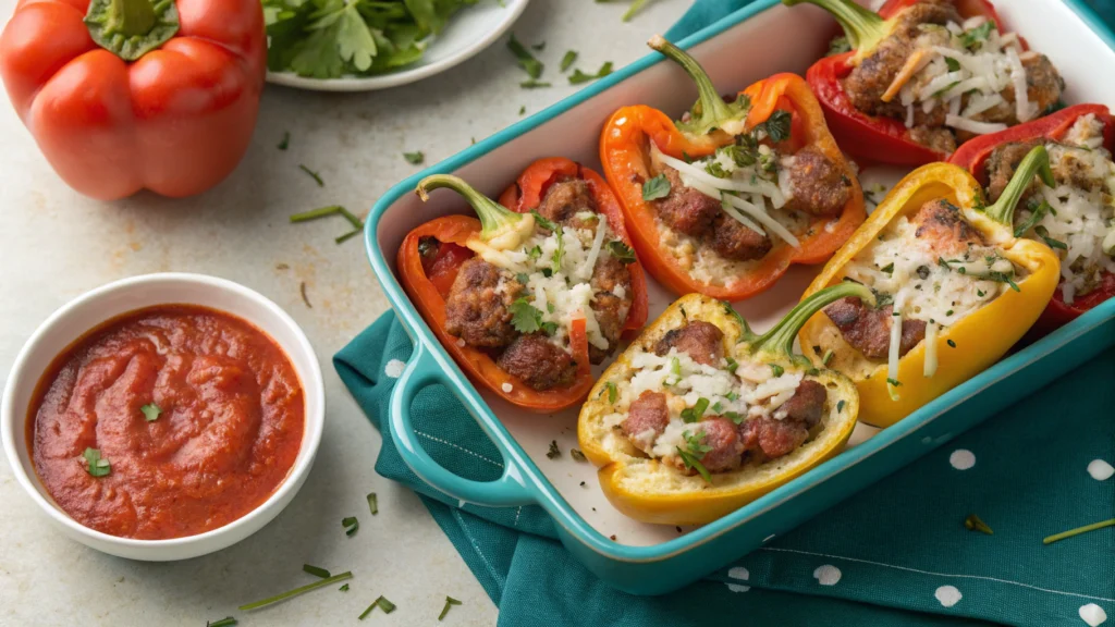 Linguiça-Stuffed Peppers recipe