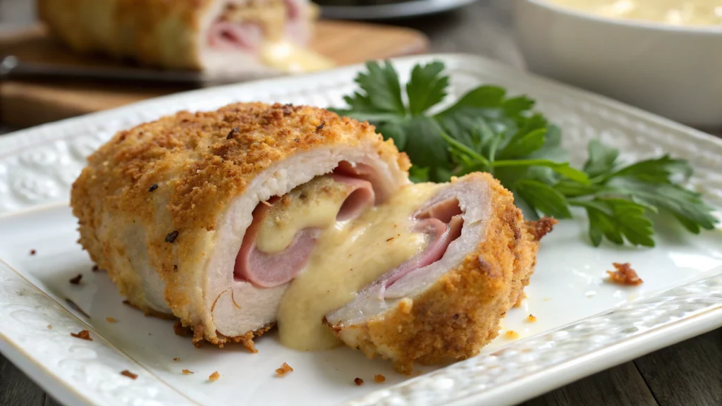 Chicken Cordon Bleu with gruyere cheese