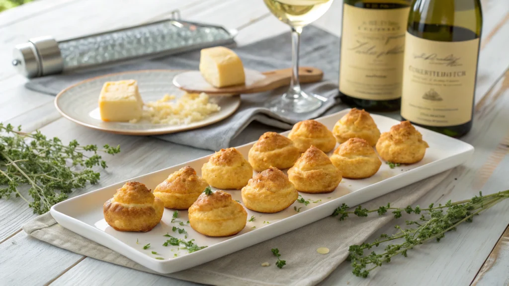 French Gougères & gruyere cheese